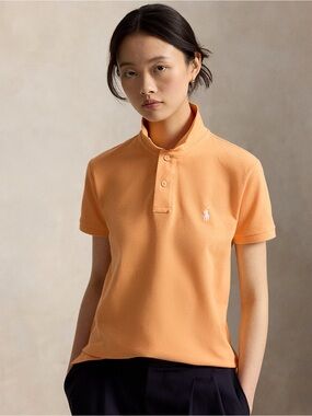 Ralph Lauren Peach-Orange Short Sleeve Piqué Polo
